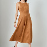 Faux Suede Midi Dress