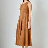 Faux Suede Midi Dress