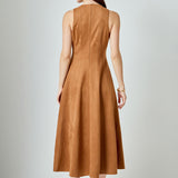 Faux Suede Midi Dress