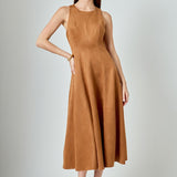 Faux Suede Midi Dress