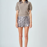 Multi Sequin Mini Skirt