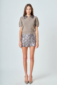 Multi Sequin Mini Skirt