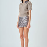 Multi Sequin Mini Skirt