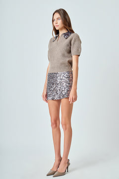Multi Sequin Mini Skirt