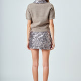 Multi Sequin Mini Skirt