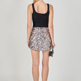 Multi Sequined Mini Skirt