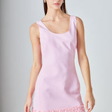 Sequin Mixed Media Mini Dress
