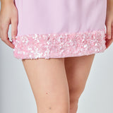 Sequin Mixed Media Mini Dress