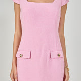Tweed Cap Sleeve Mini Dress