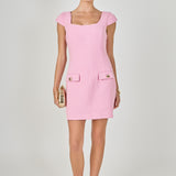 Tweed Cap Sleeve Mini Dress