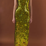 Sequins Applique Midi Dress