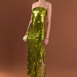 Sequins Applique Midi Dress