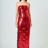 Sequins Applique Midi Dress