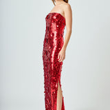 Sequins Applique Midi Dress