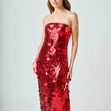 Sequins Applique Midi Dress