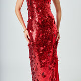 Sequins Applique Midi Dress
