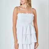 Spaghetti Smocked Tiered Mini Dress