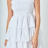 Spaghetti Smocked Tiered Mini Dress