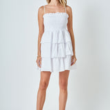 Spaghetti Smocked Tiered Mini Dress