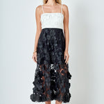 Endless Rose Women's Floral Colorblock Applique Midi Dress
