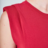 Knit Shoulder Pleated Midi Dress