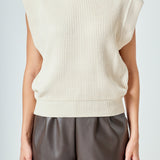 Sleeveless Round neck Vest Knit Top