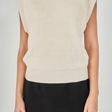 Sleeveless Round neck Vest Knit Top