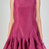 Godet Sleeveless Mini Dress