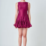 Godet Sleeveless Mini Dress