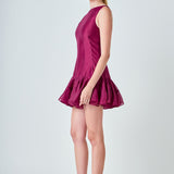 Godet Sleeveless Mini Dress