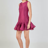 Godet Sleeveless Mini Dress