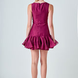 Godet Sleeveless Mini Dress