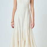 Godet Detail Maxi Dress