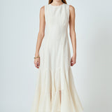 Godet Detail Maxi Dress