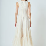 Godet Detail Maxi Dress