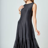 Godet Detail Maxi Dress