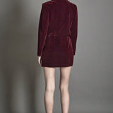 Velvet Jeweled Button Mini Skirt