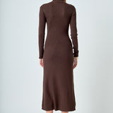 Rib Knit Long Sleeve Maxi Dress