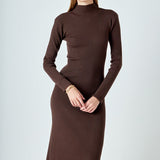 Rib Knit Long Sleeve Maxi Dress