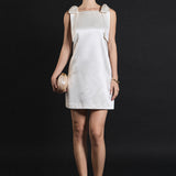 Velvet Satin Bow Mini Dress