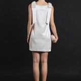 Velvet Satin Bow Mini Dress
