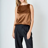 Satin Velvet Square Neck Long Top