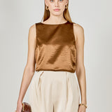 Satin Velvet Square Neck Long Top