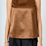 Satin Velvet Square Neck Long Top