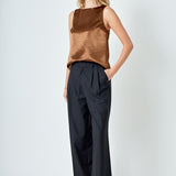Satin Velvet Square Neck Long Top