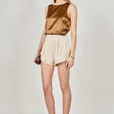 Satin Velvet Square Neck Long Top