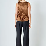 Satin Velvet Square Neck Long Top