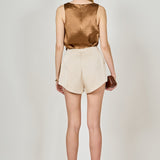 Satin Velvet Square Neck Long Top
