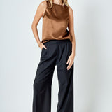 Satin Velvet Square Neck Long Top