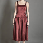 Endless Rose Satin Velvet Drop-Waist Midi Dress Endless Rose Satin Velvet Drop-Waist Midi Dress